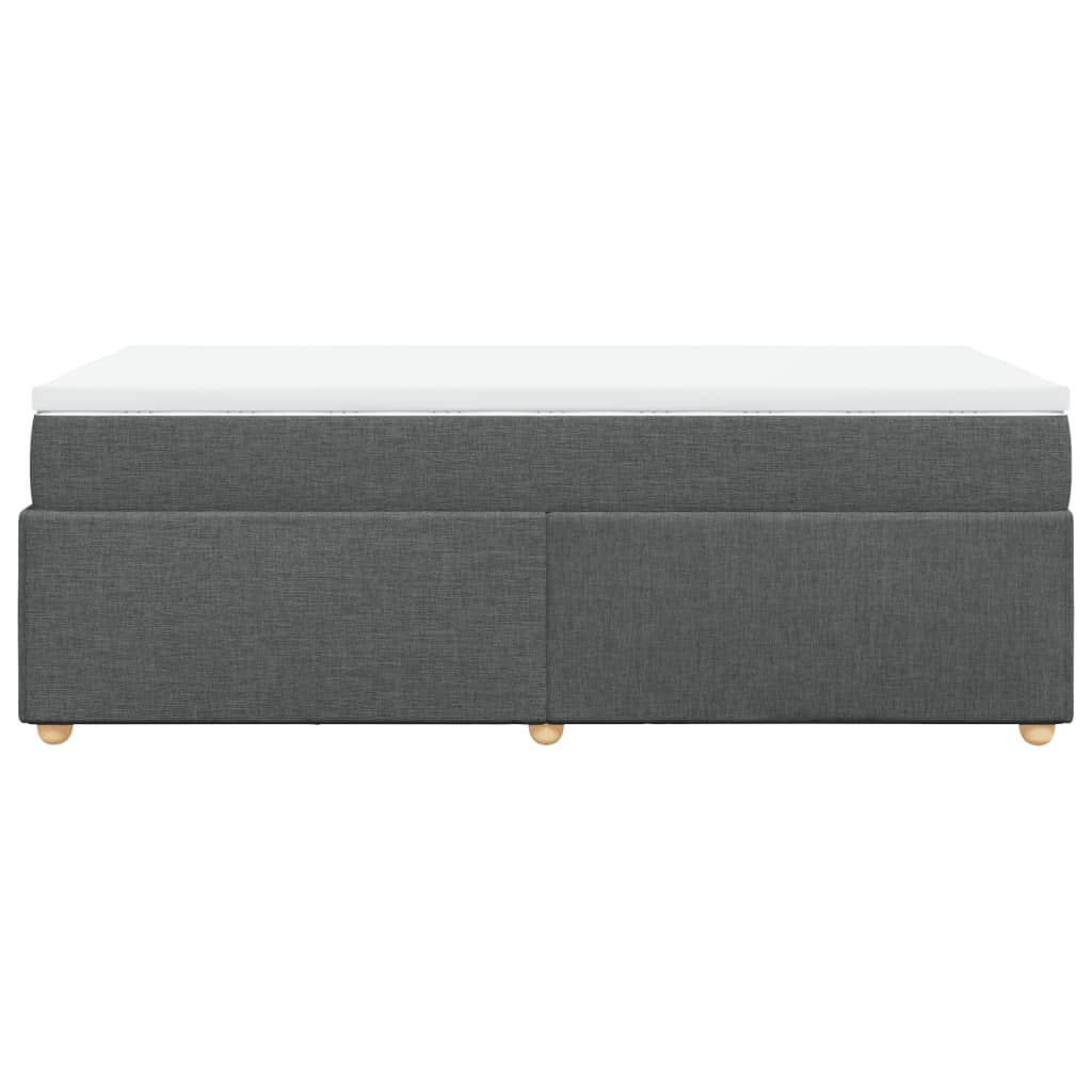 Boxspring met matras stof donkergrijs 90x200 cm