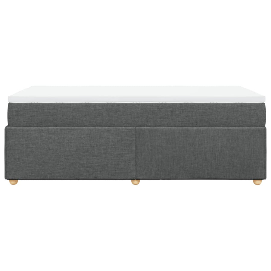 Boxspring met matras stof donkergrijs 90x200 cm