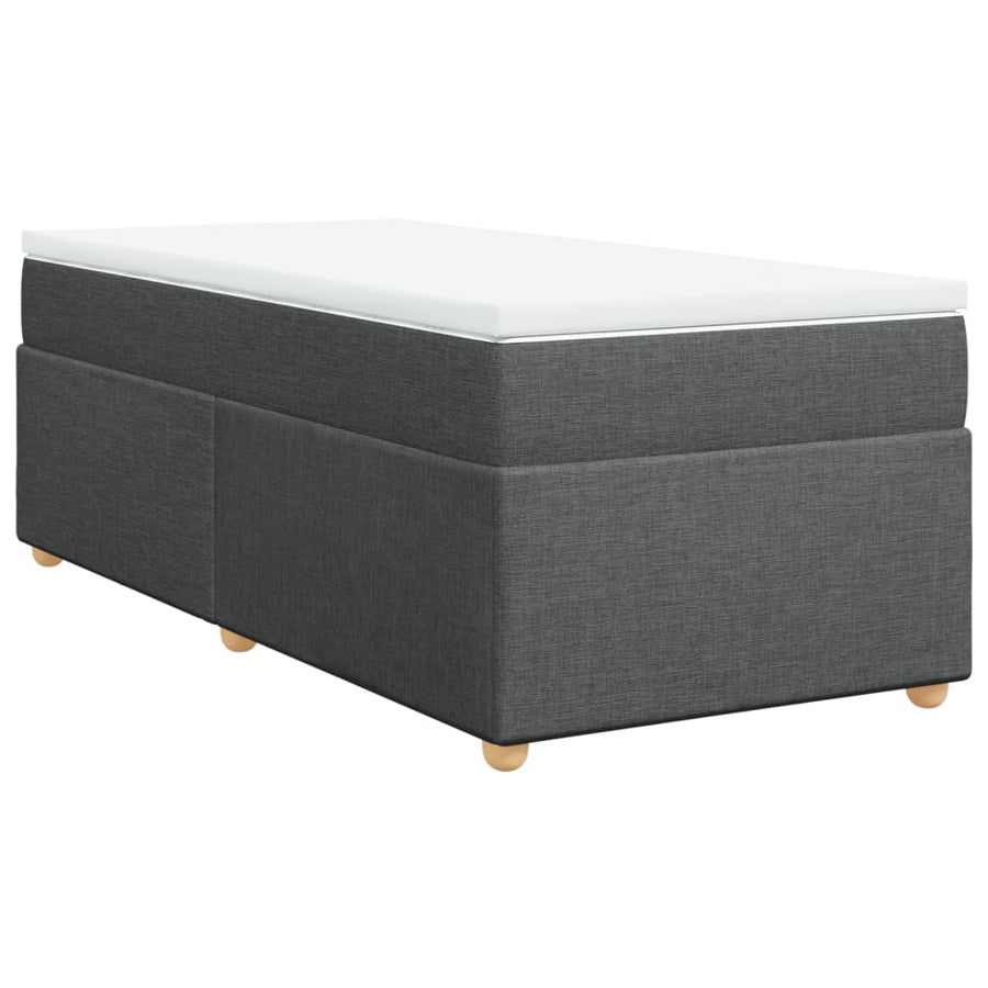 Boxspring met matras stof donkergrijs 90x200 cm