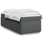 Fabric box spring with mattress dark grey 90x200 cm