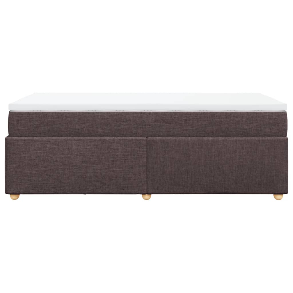 Boxspring met matras stof donkerbruin 90x200 cm