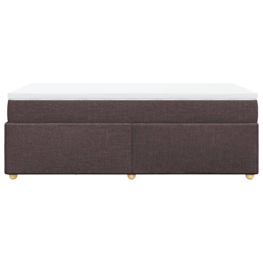 Boxspring met matras stof donkerbruin 90x200 cm