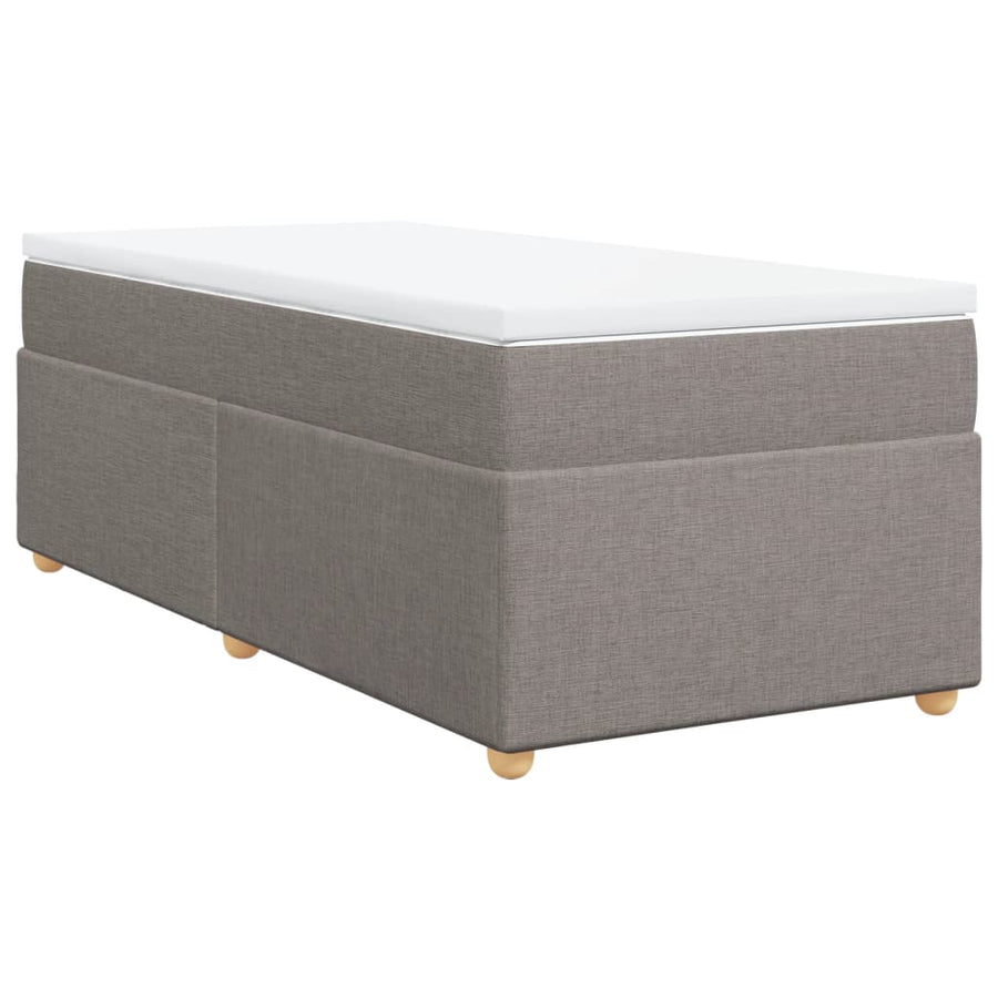 Boxspring met matras stof taupe 90x200 cm