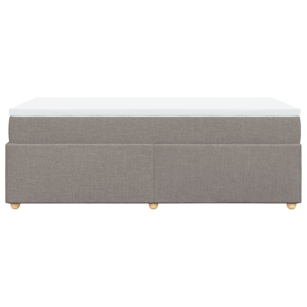 Boxspring met matras stof taupe 90x200 cm