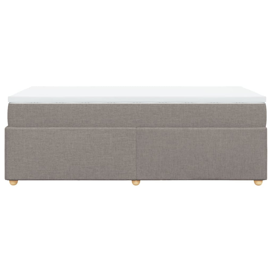 Boxspring met matras stof taupe 90x200 cm