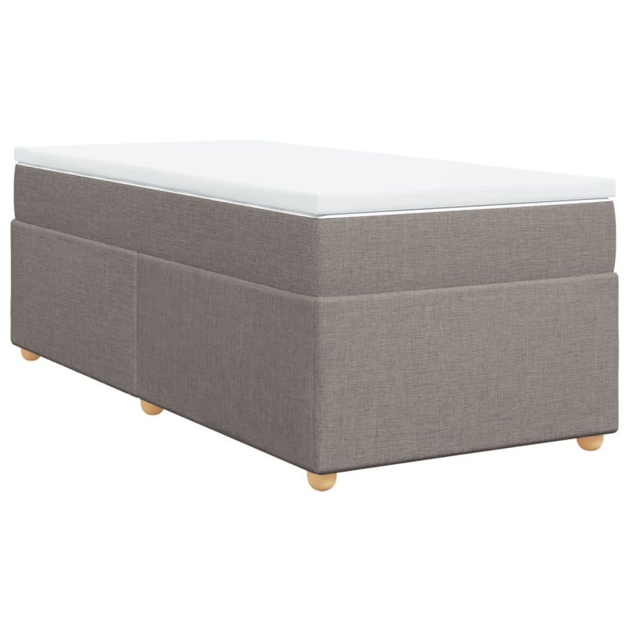 Boxspring met matras stof taupe 90x200 cm