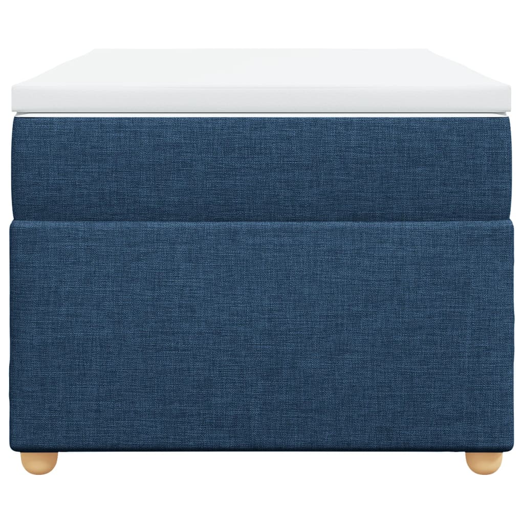 Boxspring met matras stof blauw 90x200 cm
