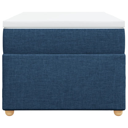Boxspring met matras stof blauw 90x200 cm