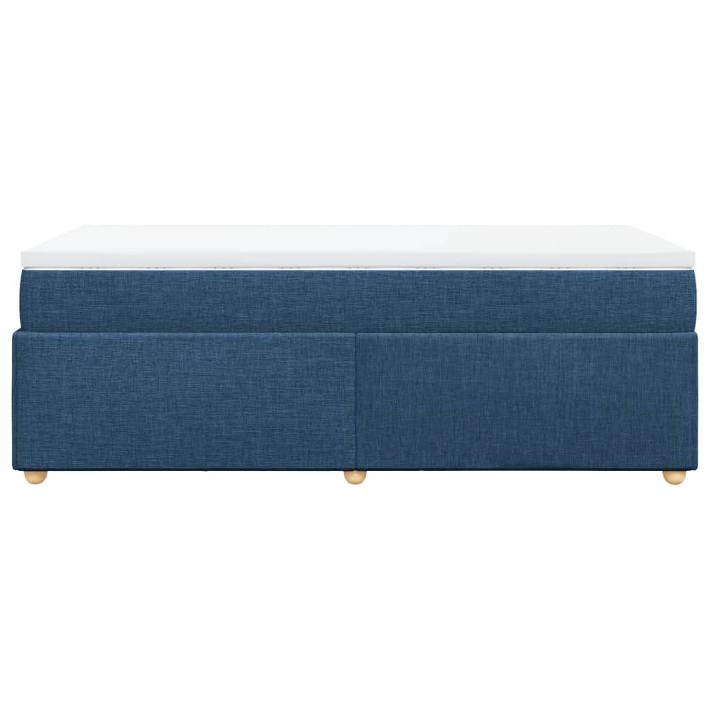 Boxspring met matras stof blauw 90x200 cm