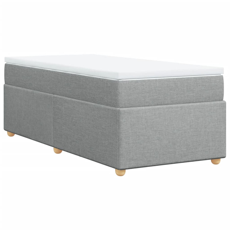 Boxspring met matras stof lichtgrijs 100x200 cm