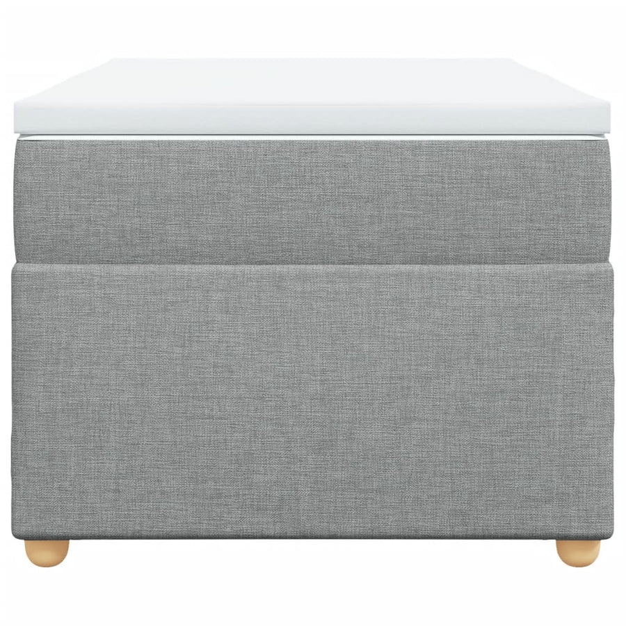 Boxspring met matras stof lichtgrijs 100x200 cm