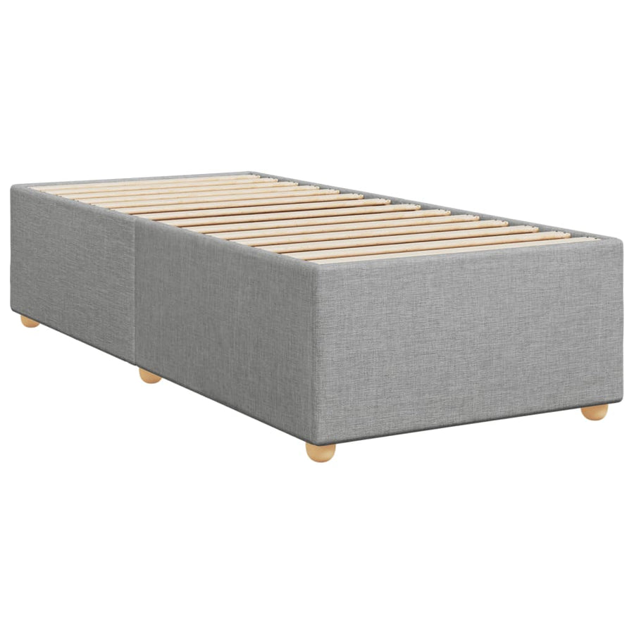 Boxspring met matras stof lichtgrijs 100x200 cm