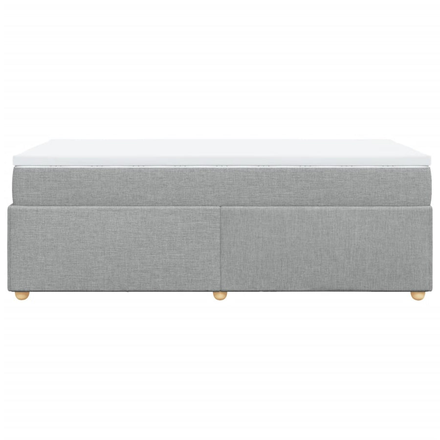 Boxspring met matras stof lichtgrijs 100x200 cm