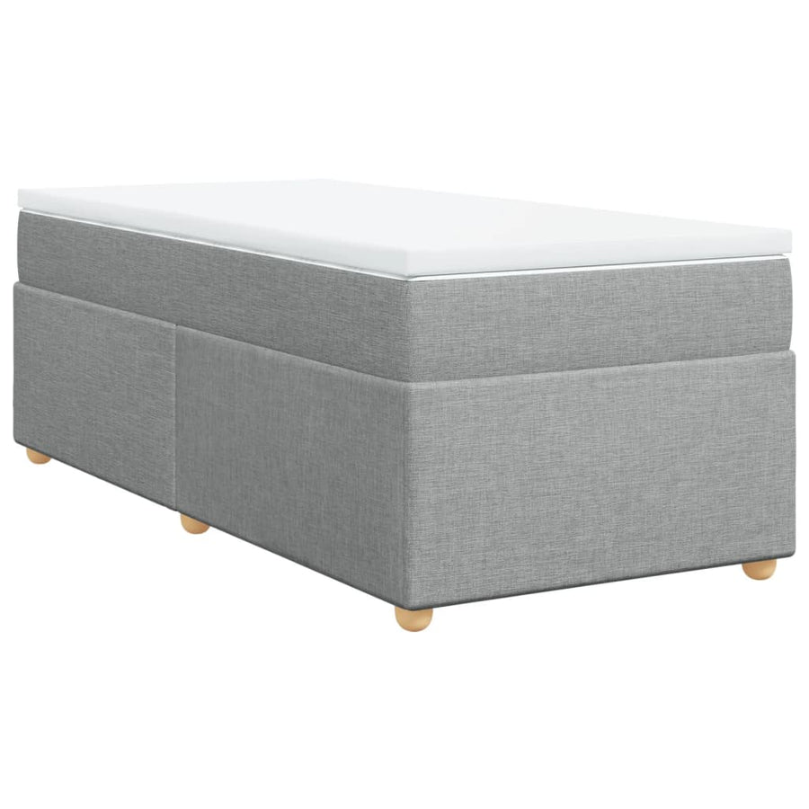 Boxspring met matras stof lichtgrijs 100x200 cm