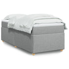 Boxspring met matras stof lichtgrijs 100x200 cm