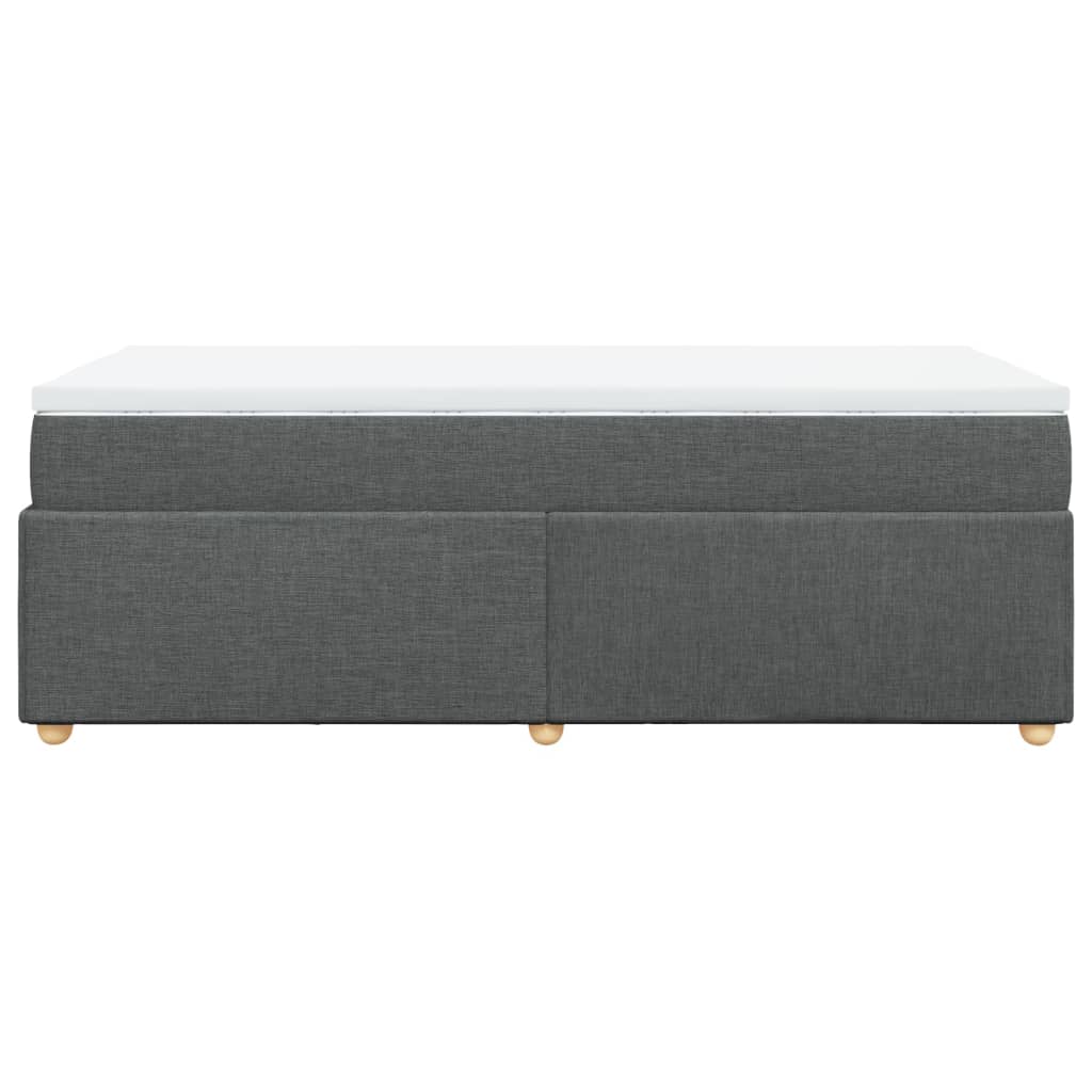Boxspring met matras stof donkergrijs 100x200 cm