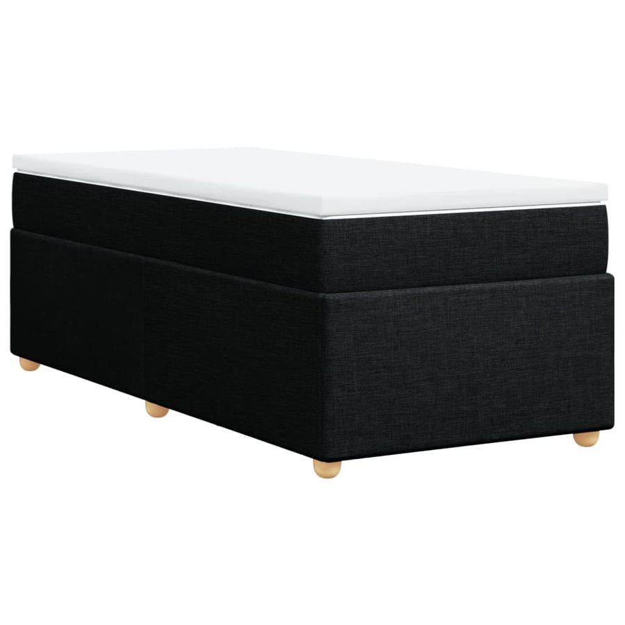 Boxspring met matras stof zwart 100x200 cm