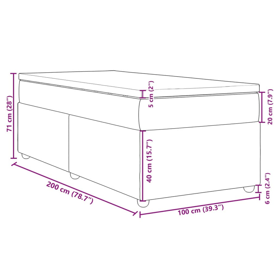 Boxspring met matras stof zwart 100x200 cm