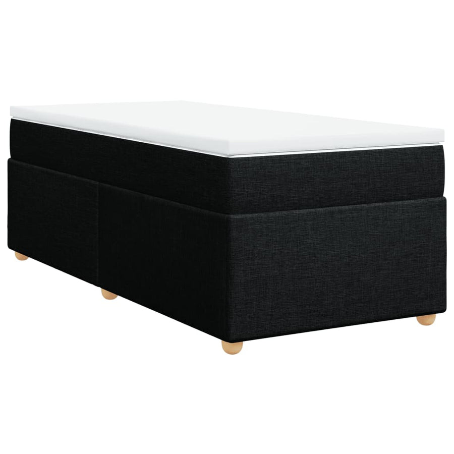 Boxspring met matras stof zwart 100x200 cm