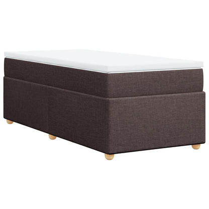 Boxspring met matras stof donkerbruin 100x200 cm