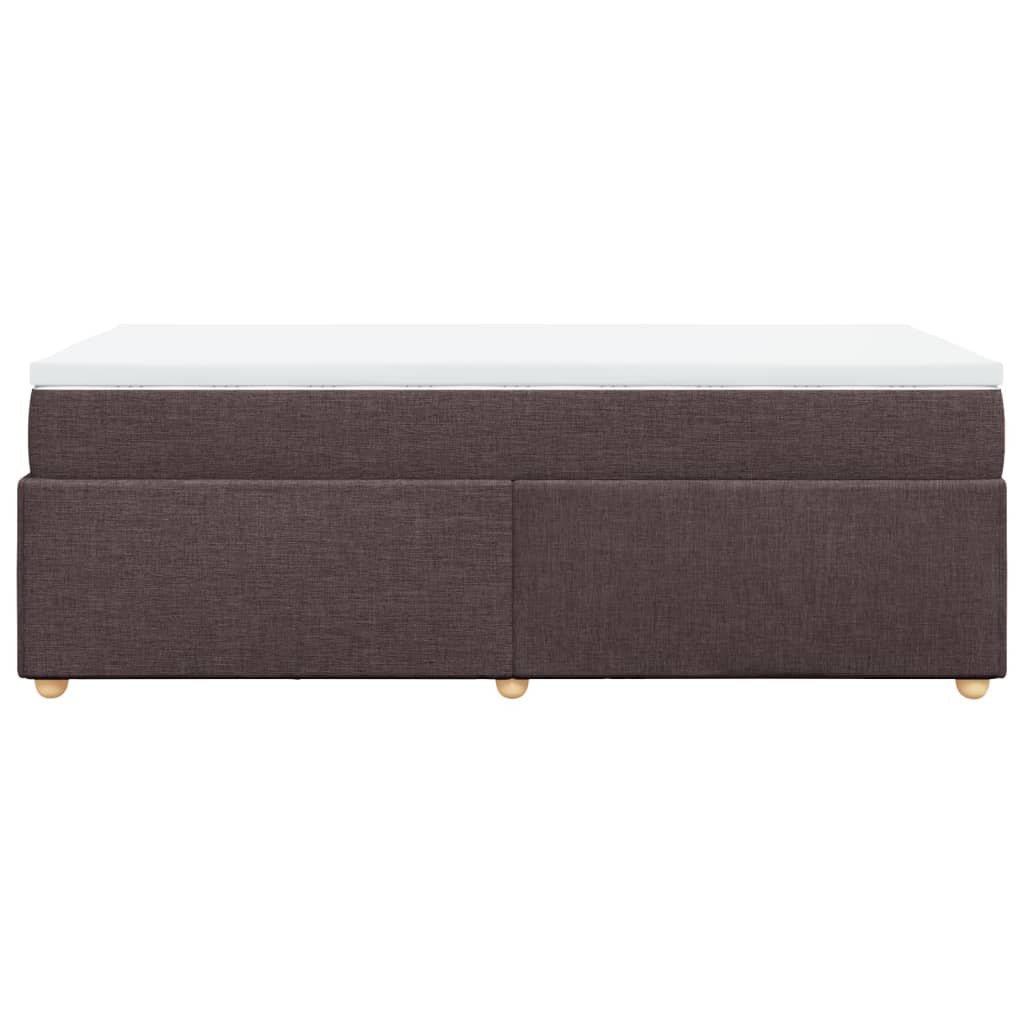Boxspring met matras stof donkerbruin 100x200 cm