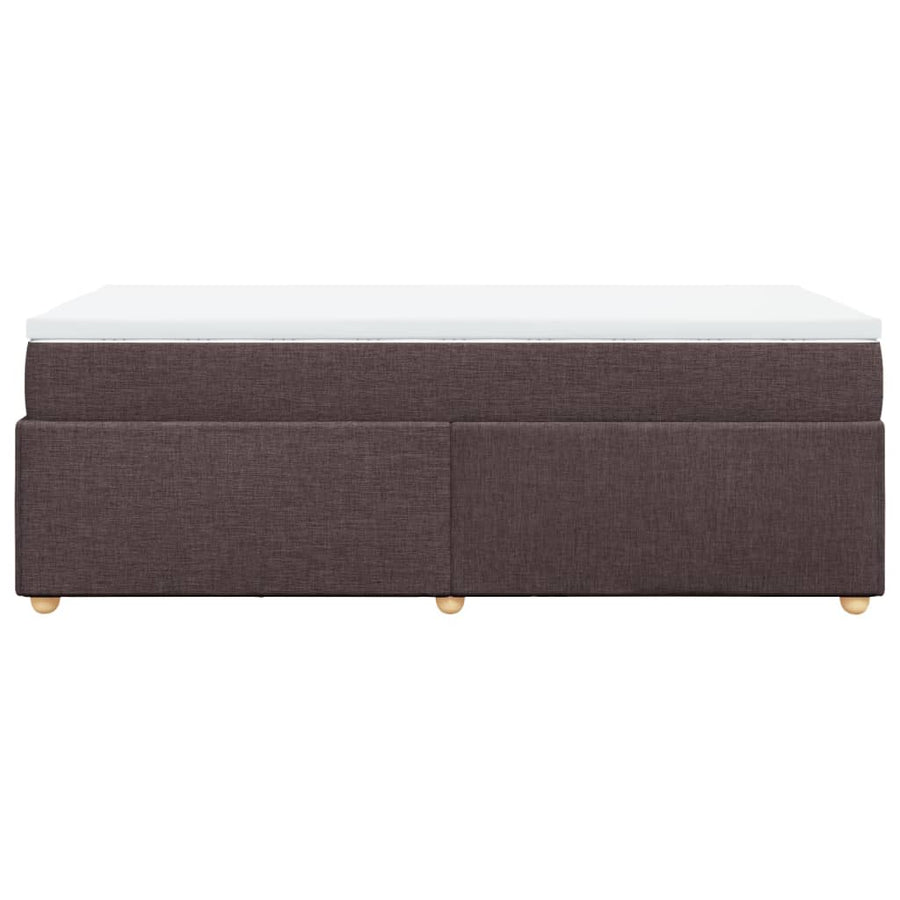 Boxspring met matras stof donkerbruin 100x200 cm