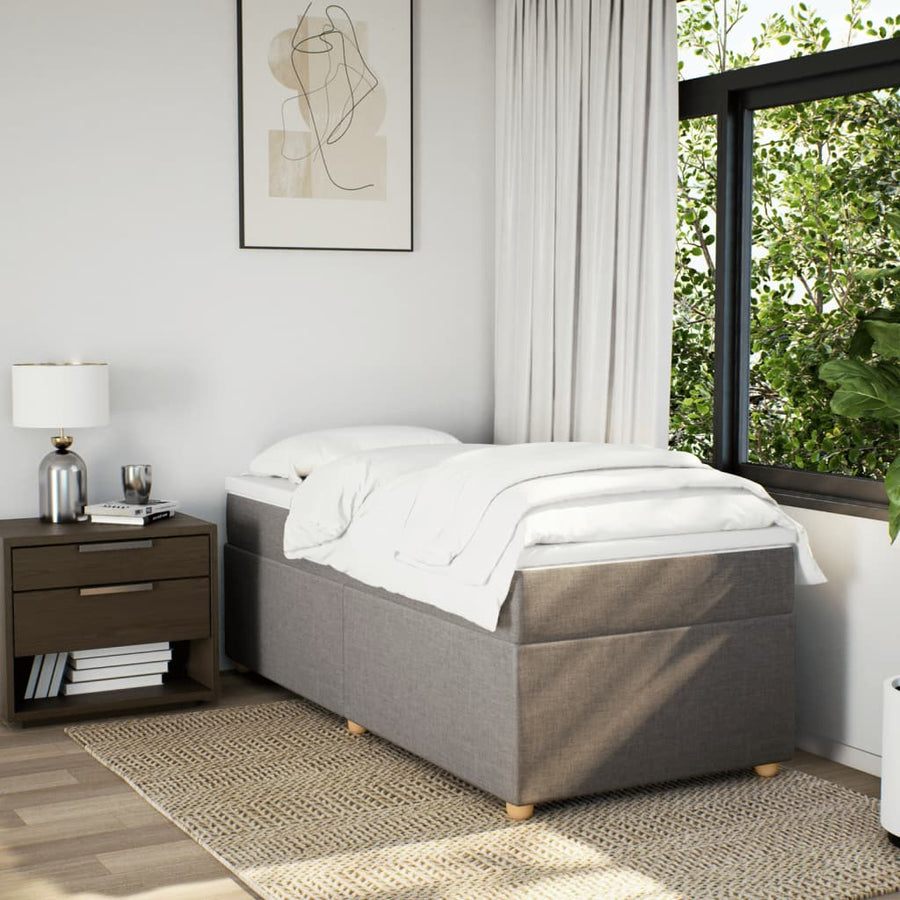 Boxspring met matras stof taupe 100x200 cm