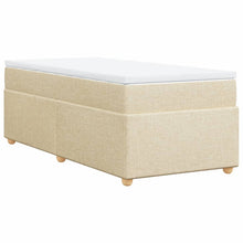 Boxspring met matras stof crèmekleurig 100x200 cm