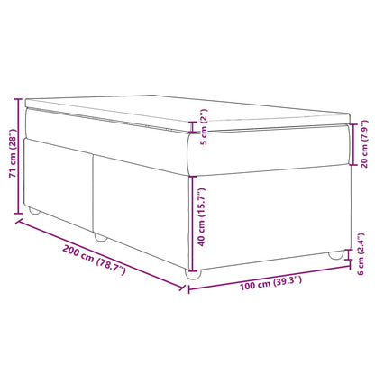 Boxspring met matras stof crèmekleurig 100x200 cm