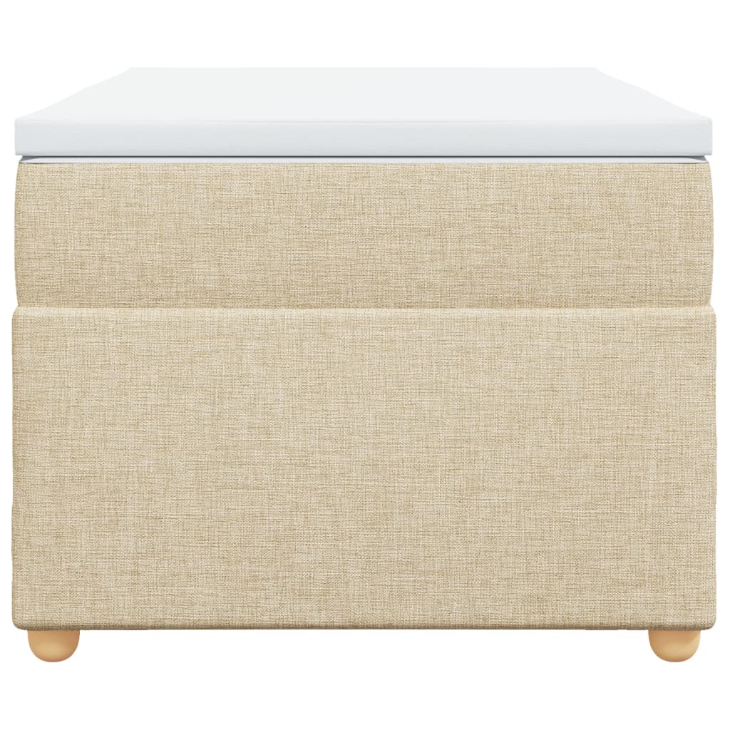 Boxspring met matras stof crèmekleurig 100x200 cm