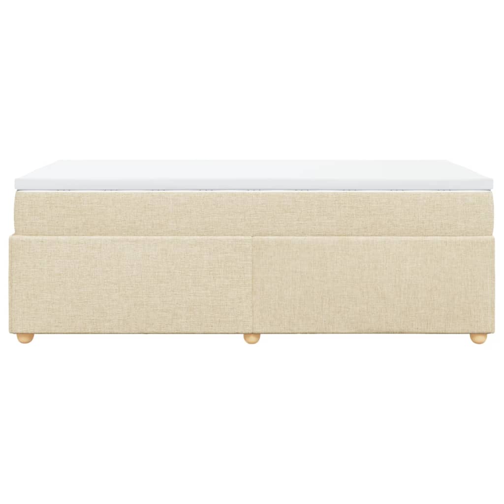 Boxspring met matras stof crèmekleurig 100x200 cm