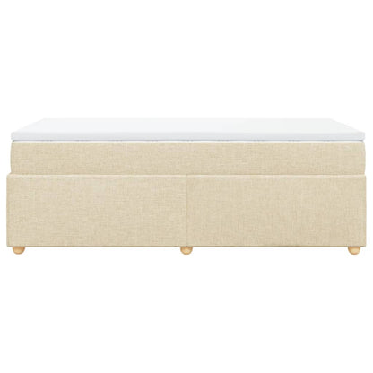 Boxspring met matras stof crèmekleurig 100x200 cm