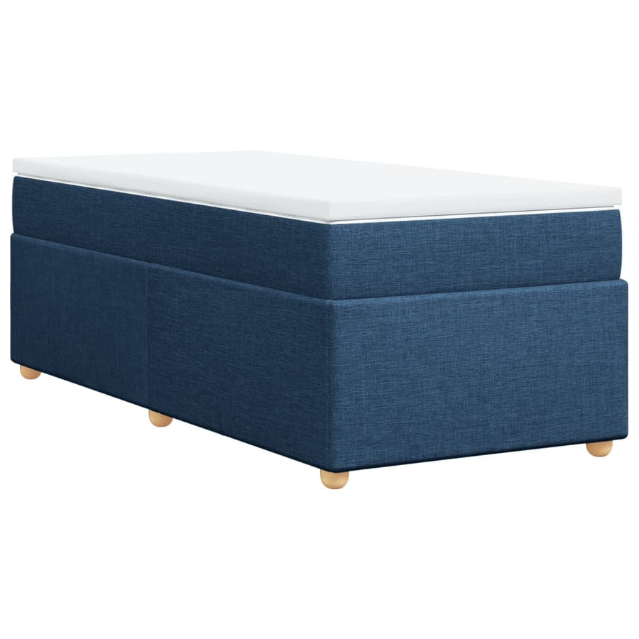 Boxspring met matras stof blauw 100x200 cm