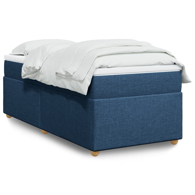 Boxspring met matras stof blauw 100x200 cm