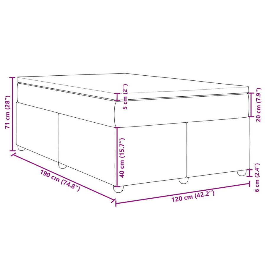 Boxspring met matras stof lichtgrijs 120x190 cm