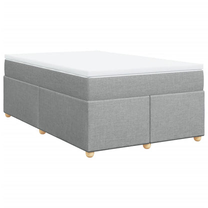Boxspring met matras stof lichtgrijs 120x190 cm