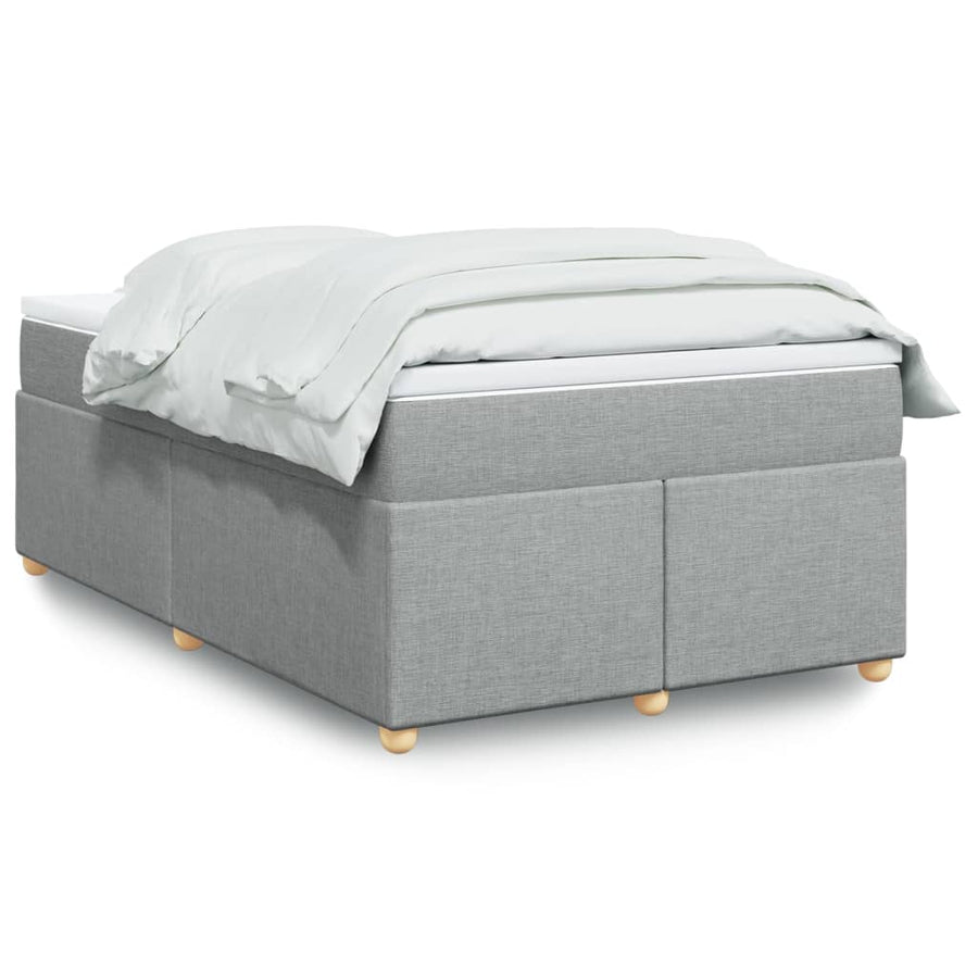Boxspring met matras stof lichtgrijs 120x190 cm