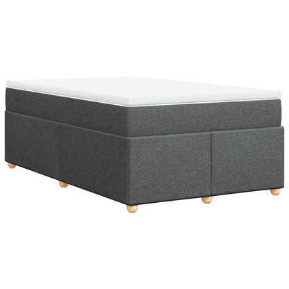 Boxspring met matras stof donkergrijs 120x190 cm