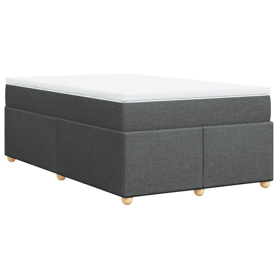 Boxspring met matras stof donkergrijs 120x190 cm