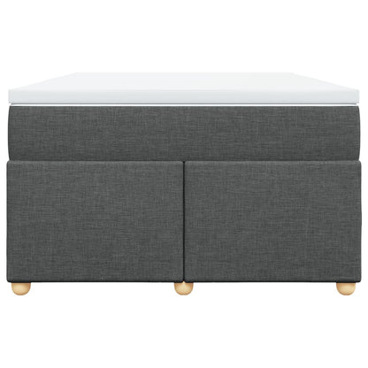 Boxspring met matras stof donkergrijs 120x190 cm