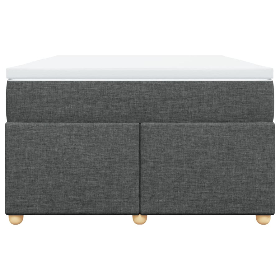 Boxspring met matras stof donkergrijs 120x190 cm
