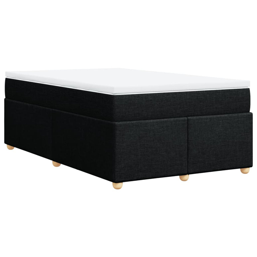 Boxspring met matras stof zwart 120x190 cm