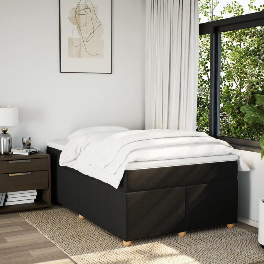 Boxspring met matras stof zwart 120x190 cm
