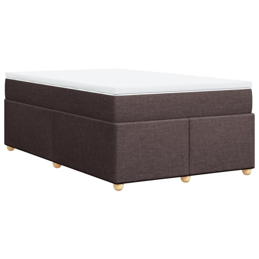 Boxspring met matras stof donkerbruin 120x190 cm