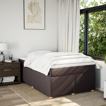Boxspring met matras stof donkerbruin 120x190 cm