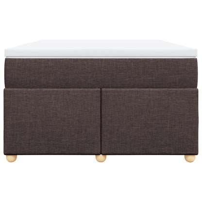 Boxspring met matras stof donkerbruin 120x190 cm