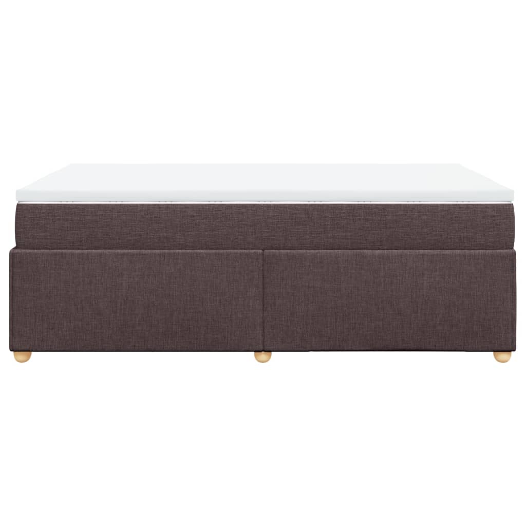 Boxspring met matras stof donkerbruin 120x190 cm