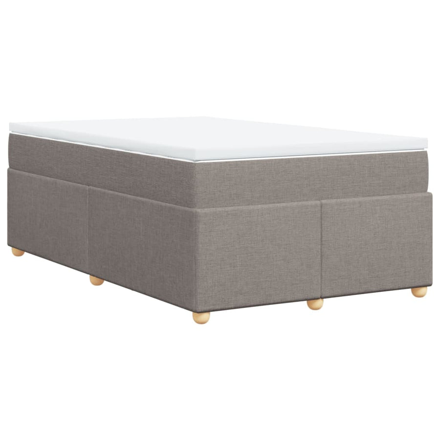 Boxspring met matras stof taupe 120x190 cm