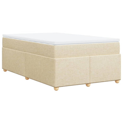 Boxspring met matras stof crèmekleurig 120x190 cm