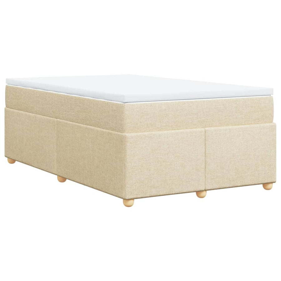Boxspring met matras stof crèmekleurig 120x190 cm